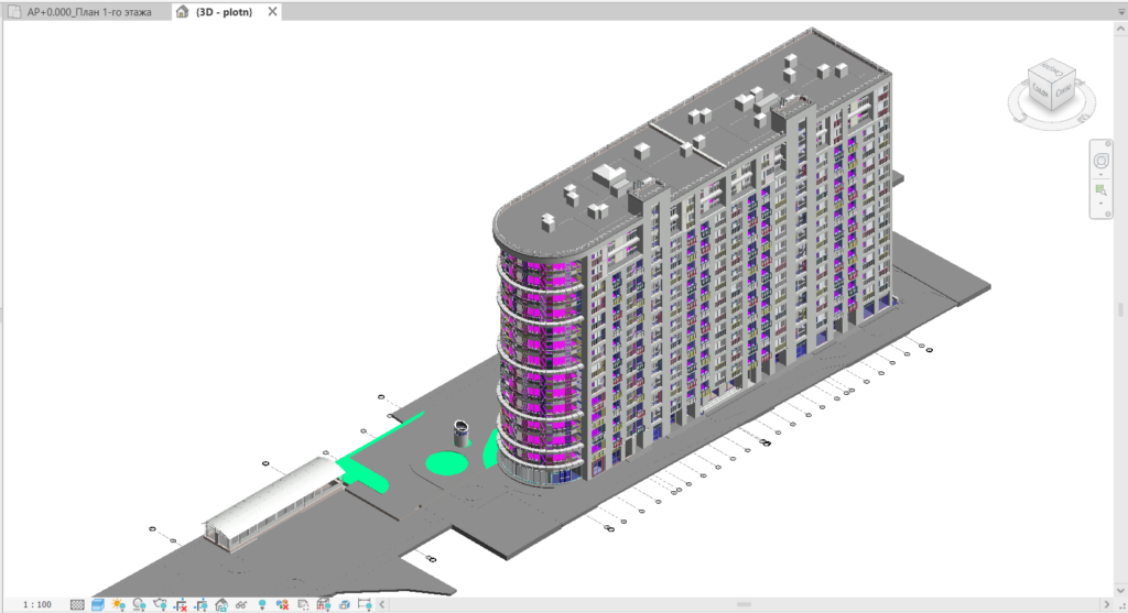 BIM модель здания жилого комплекса
